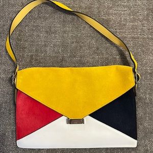 Celine, suede color block shoulder bag